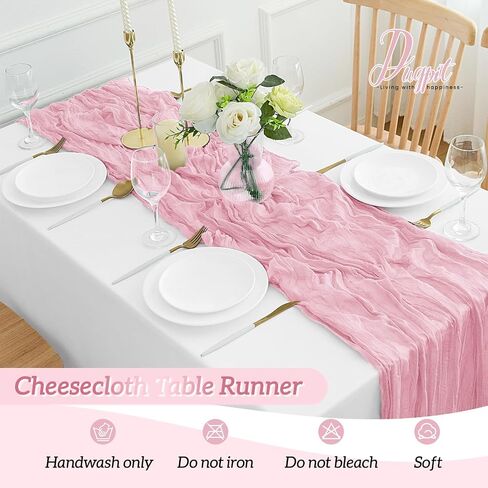 6Pack Baby Blue Cheesecloth Table Runner 35x120Inch Spring Easter Cheese Cloth Table Runner 10FT Boho Gauze Table Runners Rustic Sheer Table Runners for Wedding Bridal Shower Baby Shower Party Decor in Saudi Arabia