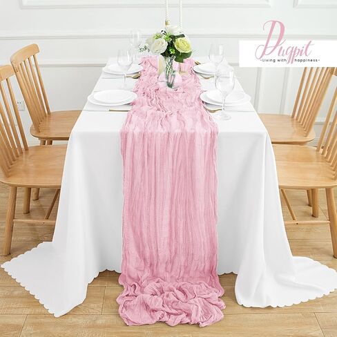 6Pack Baby Blue Cheesecloth Table Runner 35x120Inch Spring Easter Cheese Cloth Table Runner 10FT Boho Gauze Table Runners Rustic Sheer Table Runners for Wedding Bridal Shower Baby Shower Party Decor in Saudi Arabia