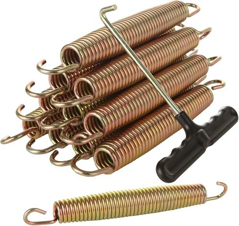 24 قطعة من نوابض الترامبولين شديدة التحمل مقاس 7 بوصات، استبدال النوابض الفولاذية المجلفنة مع خطاف على شكل حرف T، أجهزة استبدال الترامبولين لـ Skywalker، JumpKing، Upperbounce، Skybound in Kuwait