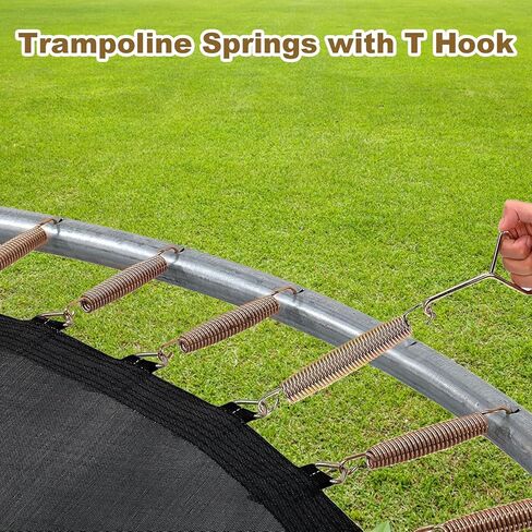 24 قطعة من نوابض الترامبولين شديدة التحمل مقاس 7 بوصات، استبدال النوابض الفولاذية المجلفنة مع خطاف على شكل حرف T، أجهزة استبدال الترامبولين لـ Skywalker، JumpKing، Upperbounce، Skybound in Kuwait