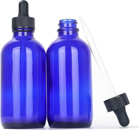 زجاجات زجاجية مستديرة من ماجيك سيزون بوسطن (أزرق / 120 مل مع قطارة / 2 قطعة) in Kuwait