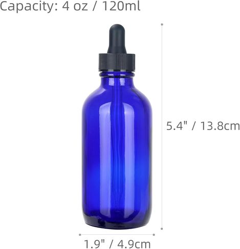 زجاجات زجاجية مستديرة من ماجيك سيزون بوسطن (أزرق / 120 مل مع قطارة / 2 قطعة) in Kuwait