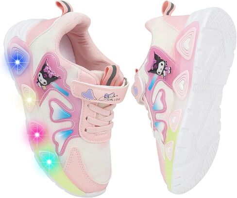 Kid's Glitter Running Cartoon Sneaker Sparkly Glowing Shiny Bling Princess Shoes School Athletic Walking Shoes for Girls in Saudi Arabia
