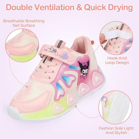 Kid's Glitter Running Cartoon Sneaker Sparkly Glowing Shiny Bling Princess Shoes School Athletic Walking Shoes for Girls in Saudi Arabia
