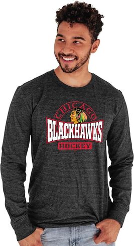 Blue 84 NHL للرجال NHL مرخص رسميًا من Tri-Plend Long Sleeve T-Shirt Beags in Kuwait