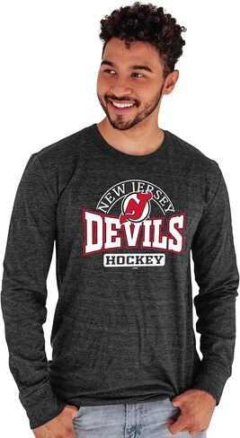 Blue 84 NHL للرجال NHL مرخص رسميًا من Tri-Plend Long Sleeve T-Shirt Beags in Kuwait