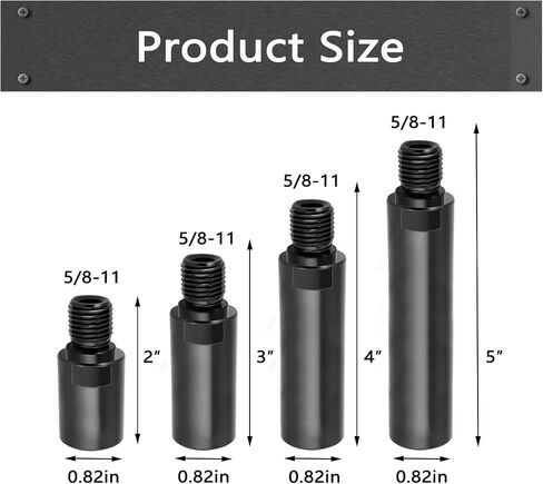 5/8"-11 Thread Angle Grinder Extension Shaft,For Car Polisher,Polishing Pads,Backing Plate,Buffing Machine Accessories,4Pcs 2 inch,3 inch,4inch,5inch Angle Grinder Extension Rod in Saudi Arabia