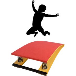 Children's Gymnastics Vault Springboard, Spring Pedal Gymnastics Somersault Booster, Suitable For Schools and Families,(Size:Two Springs50*80*20cm,Color:green)