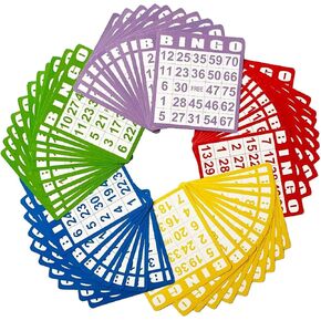 Yuanhe 50 Bingo Game Cards - Bingo Set Kids Party Paper Card Games School Classroom Family Gathering Activity Casino Trip