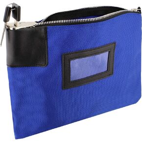 BISupply Locking Money Bag Locking Pouch Zipper Bank Bag with Lock Locking Cash Bag Lock Pouch Lock Bag in Navy Blue