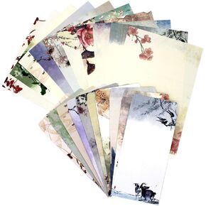 Stationery Paper and Envelopes Set,60PCS Stationary Set(40 stationery Papers + 20 Envelopes) 10 Different Color Ink Painting Classic Vintage Antique Design With Tape. (60 PC)