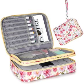 Bible Cover For Women, 2 Layers Bible Case For Girls, Large Floral Bag With Multi-pockets, Carrying Case For Bible Study, Book Protector