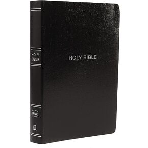NKJV Holy Bible, Giant Print Center-Column Reference Bible, Black Leather-look, Thumb Indexed, 72,000+ Cross References, Red Letter, Comfort Print: New King James Version in Kuwait