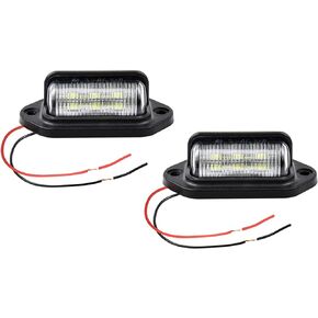 LivTee Waterproof 12V License Plate LED Light, for RV Camper Truck SUV Trailer Van, Step Courtesy Lights, Dome Cargo Lights or Under Hood Lights, Amber Yellow(2PCS)
