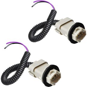 HERCOO License Plate Lights Socket Rear Lamp Wire Harness Compatible with 1999-2015 F250 F350 F450 F550 Super Duty Bronco Ranger Excursion Expedition Explorer F53, Pack of 2