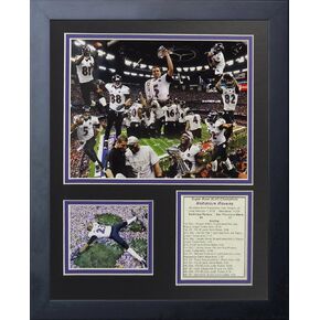 Legends Never Die Baltimore Ravens 2012 Champions Framed Photo Collage, 11 by 14-Inch