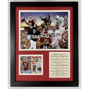 Legends Never Die Oklahoma Sooners Heisman Trophy Winners Collage, 11-Inch by 14-Inch Framed Photo Collage, 11 by 14-Inch