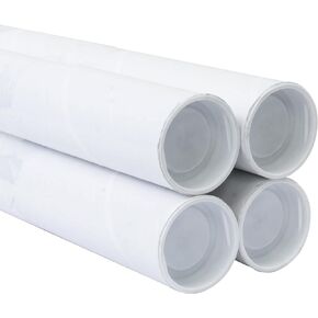 MagicWater Supply Mailing Tube - 1.5 in x 24 in - White - 4 Pack - for Shipping and Storage of Posters, Arts, Crafts, and Documents