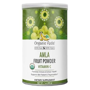 Organic Veda Amla Powder Organic,7oz - Indian Gooseberry Powder for Hair - 100% Pure Amla Fruit Powder Rich in Vitamin C, Antioxidants, Supports Immune, Digestive & Skin Health, Non-GMO, Vegan