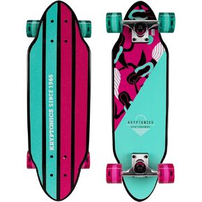 Kryptonics Mini Cutaway Cruiser 26" Complete Skateboard, Mermaids