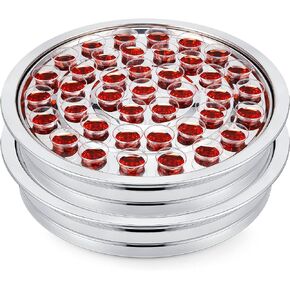 Zhehao 1 Pcs Communion Trays for Churches Communion Set Church Supplies Communion Plates for Church with Disposable Communion Cups (Gold)