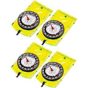 4 Pieces Navigation Hiking Compass Orienteering Backpacking Compass Waterproof Map Reading Compass for Scout Kids Outdoor Camping
