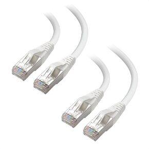 Cable Matters 2-Pack, 40Gbps Shielded Short Cat 8 Ethernet Cable 5ft in Black (2000 Mhz Category 8 Ethernet Cable, Cat8 Internet Cable, Gaming Ethernet Cable, LAN Cable Cat 8) - 5 Feet