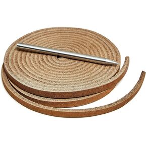 طقم دانتيل من قفازات البيسبول والكرة اللينة - 2 أربطة من الجلد الطبيعي مع إبرة ربط بطول 72 بوصة × عرض 3/16 بوصة in Kuwait