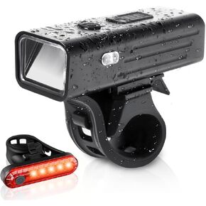 Rechargeable Bike Lights 2500 Lumens,Ultra Bright Bicycle Lights for Night Riding,4+4 Light Modes Bicycle Headlight and Taillight Easy to Install for Men Women Kids Road Mountain Cycling