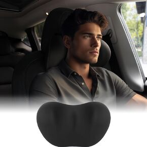 Headrest Pillow for Tesla Model 3 Model Y,Tesla Neck Pillow with Breathable Fabric,Soft Pillow for Relieving Stiffness,Memory Foam Tesla Accessories 1 Pack - Black