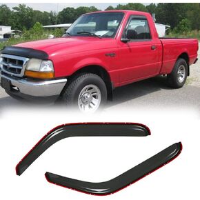 92083 Side Window Visor Deflector,in-Channel Shatterproof Dark Smoke,2pc Rain Guard fit for 1993-2011 Ford Ranger,1994-2010 Mazda B2300/B4000,1994-2008 Mazda B3000 with Standard/Extended Cab