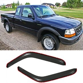 94059 Side Window Visors Wind Vent Deflector,4pcs Outside Mount Dark Smoke Tape-On Nice Sun Rain Guards Set fit for 2001-2012 Ford Escape,2008-2011 Mazda Tribute,2005-2011 Mercury Mariner