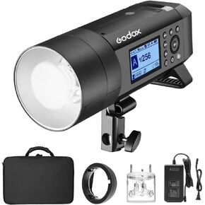 Godox AD400Pro Studio Strobe Light for Photography, 1/8000s HSS TTL Rechargeable Battery Powered Strobe Flash Monolight, 400W GN72 2.4G Wireless X System Flash Speedlite