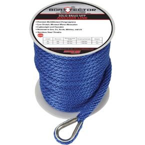 Extreme Max 3006.3465 BoatTector Solid Braid MFP Anchor Line with Thimble - 1/2" x 50', Black