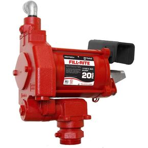 Fill-Rite FR700V 115V 20 GPM Fuel Transfer Pump with Discharge Hose & Manual Nozzle | For Gasoline, Diesel, Kerosene, Ethanol Blends, Methanol Blends & Biodiesel up to B20