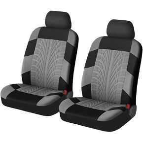 2PCS Car Seat Covers for Front Seats, Breathable Waterproof Polyester Auto Seat Protectors, Universal Vehicle Split Cushion Cover, Interior Accessories for Car, Truck, SUV (Black)