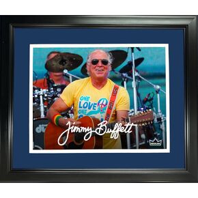 Framed Jimmy Buffett Facsimile Laser Engraved Signature Auto 12"x15" Music Photo HOFSM Holo