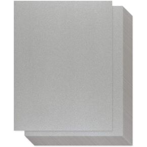 Silver Metallic Paper - 100-Pack Silver Shimmer Paper, Paper Crafting Supplies, Perfect for Flower Making, Ticket, Invitation, Stationery, Scrapbook Use, Printer Friendly, 120 GSM, 8.5 x 11 Inches