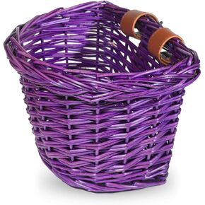 DRBIKE Wicker Kids Bike Basket for 12-18 Inch Kids Bike, Balance Bike, Scooter, Kid's Bicycle Front Handlebar Wicker Baskets, Kids Bike Accessories
