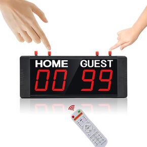 Cornhole Score Keeper Timer Clock with Button, Battery Powered Scoreboard with Remote, Portable Electronic Score Board, Digital Scoreboards for Baseball/Ping Pong/Basketball/Tennis Games