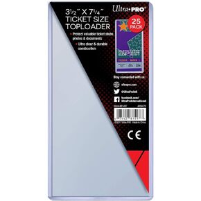 Ultra Pro 3-1/2" X 7-1/4" Ticket Toploader 25ct