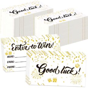 300 Pcs Enter to Win Raffle Tickets Cards 3.5 x 2 Inch Golden Sunday Ticket Entry Form Cards for Contest, Auction, Raffles, Ballot Box with Space for Name, Email Address Phone Number Fields (300)