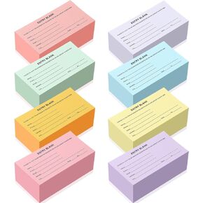 4000 Pcs Blank Entry Forms Raffle Tickets 8 Pads Raffle Tickets Sheets with Name and Phone Number Information Paper Entry Tickets Entry Cards for Events Contests Business Ticket Box, 8 Colors