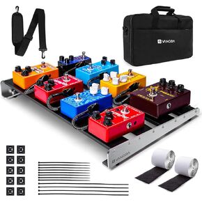 Vangoa Pedal Board, Guitar Pedalboard Medium Aluminum Effect Pedalboard for Electric Guitar with Premium Carry Bag, 18.1" x 11.8", 2.8 lb, VPB-L45