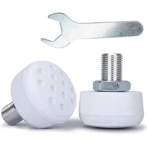 2 Pcs 85A Roller Skates Toe Stops with 9/16" Bolt Adjustable Rubber Brake Block Stoppers for Quad Skates High-Elastic Skates with Wrench(White Round-Shaped Brake Head 2+Wrench)