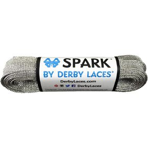 Derby Laces Silver 120 Inch Spark Skate Lace for Roller Derby, Hockey and Ice Skates, and Boots