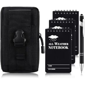 3 × 5" Waterproof Notepad Notebook with Weatherproof Pen and Fabric Notebook Cover, Write in The Rain Pocket Notebook Waterproof Small Notepad for Outdoor Activities Recording