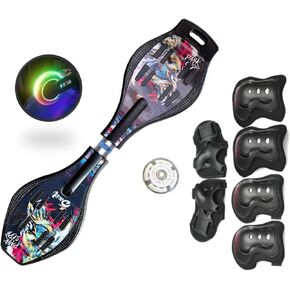 لوحة My J Board الكل في واحد باللون الأسود والوردي S، لوحة عجلات مدمجة خفيفة الوزن، مناسبة للأطفال بعمر 6 سنوات فما فوق، منتج أمان للوقاية من السقوط [واقي، إطار بديل، ملحقات الصيانة، حقيبة حمل متضمنة] in Kuwait