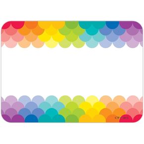 CTP Painted Palette Rainbow Scallops Labels/Name Tags, Set of 36, 3.5" x 2.5" Each (Creative Teaching Press 4821)