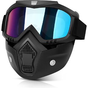 Motorcycle Goggles with Removable Face Mask